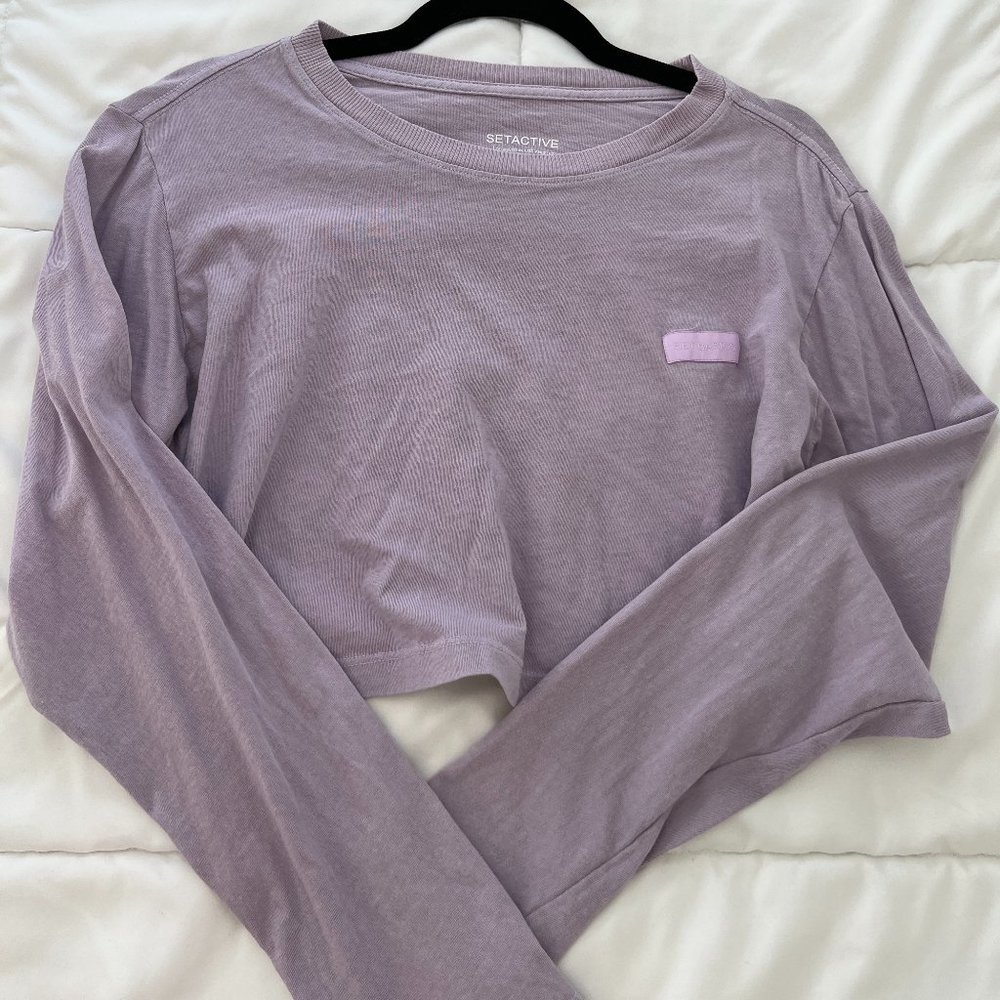 Set Active Crop Long-Sleeve Top in Palmer